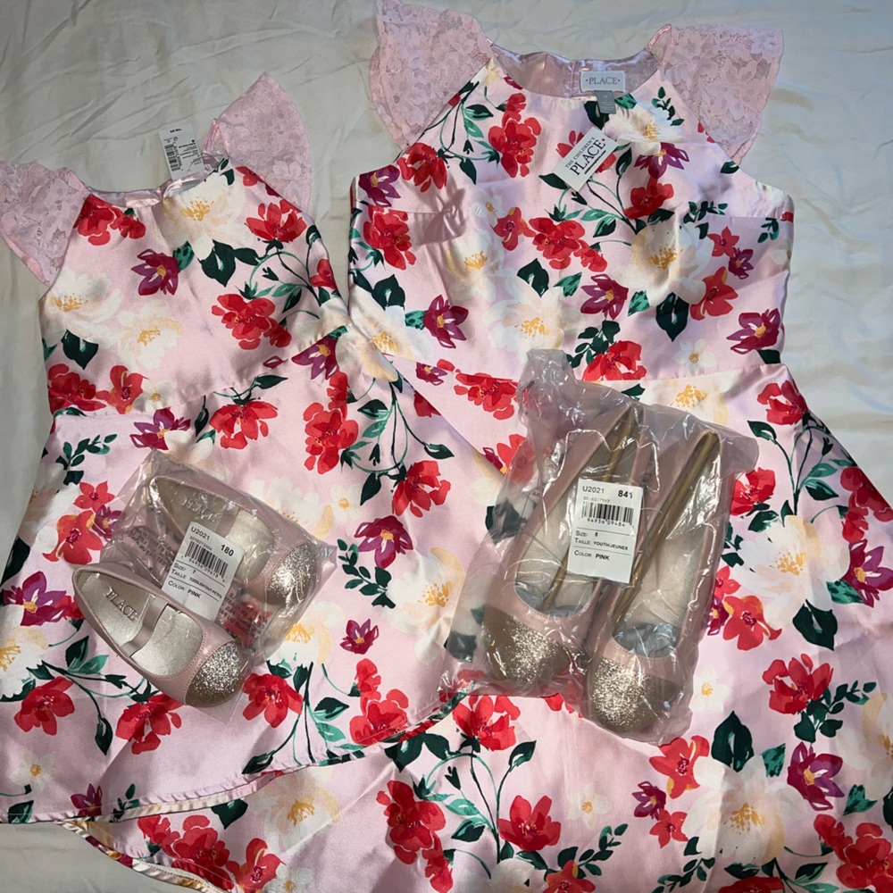 Matching Size 16 & 4 Children’s Place Pink Floral Dresses